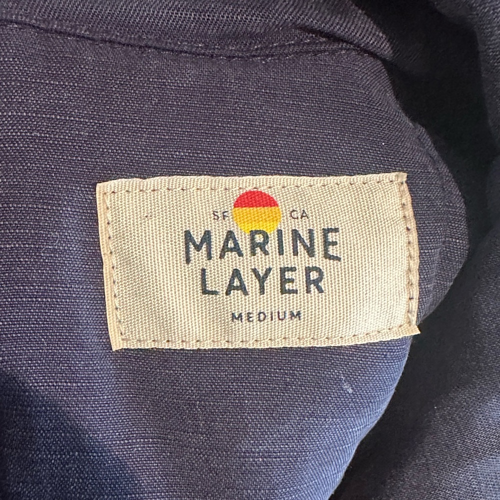 Marine Layer Aria Navy Quilted Button Front Jacket Size M - Picture 3 of 4